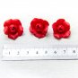 Red Roses Beads (5pcs), Red  Flower Beads, Handmade Floral Beads Polymer Clay