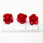 Red Roses Beads (5pcs), Red  Flower Beads, Handmade Floral Beads Polymer Clay