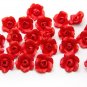 Red Roses Beads (5pcs), Red  Flower Beads, Handmade Floral Beads Polymer Clay