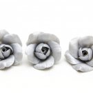 Light Silver Roses Flowers Beads (5pcs)-0,8"-0,88" (2-2,2cm), Rose Beads making jewelry