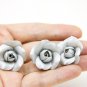 Light Silver Roses Flowers Beads (5pcs)-0,8"-0,88" (2-2,2cm), Rose Beads making jewelry