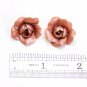 Pearl Brown Roses Beads Polymer clay  (5pcs) Handmade beads 0.8"-1" (2-2.5cm) Floral beads