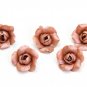 Pearl Brown Roses Beads Polymer clay  (5pcs) Handmade beads 0.8"-1" (2-2.5cm) Floral beads