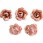 Pearl Brown Roses Beads Polymer clay  (5pcs) Handmade beads 0.8"-1" (2-2.5cm) Floral beads