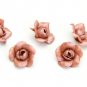 Pearl Brown Roses Beads Polymer clay  (5pcs) Handmade beads 0.8"-1" (2-2.5cm) Floral beads