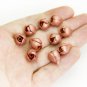 Pearl Brown Buds Roses Beads (10pcs) Brown Roses Flower Beads Polymer clay 0,24"-0,28"(0,6-0,7cm)