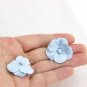 Blue Flower Beads Jewelry Making (Set 3 pcs), Poppy flower Beads Clay, Floral Beads Clay 1.2" (3 cm)