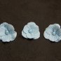 Blue Flower Beads Jewelry Making (Set 3 pcs), Poppy flower Beads Clay, Floral Beads Clay 1.2" (3 cm)