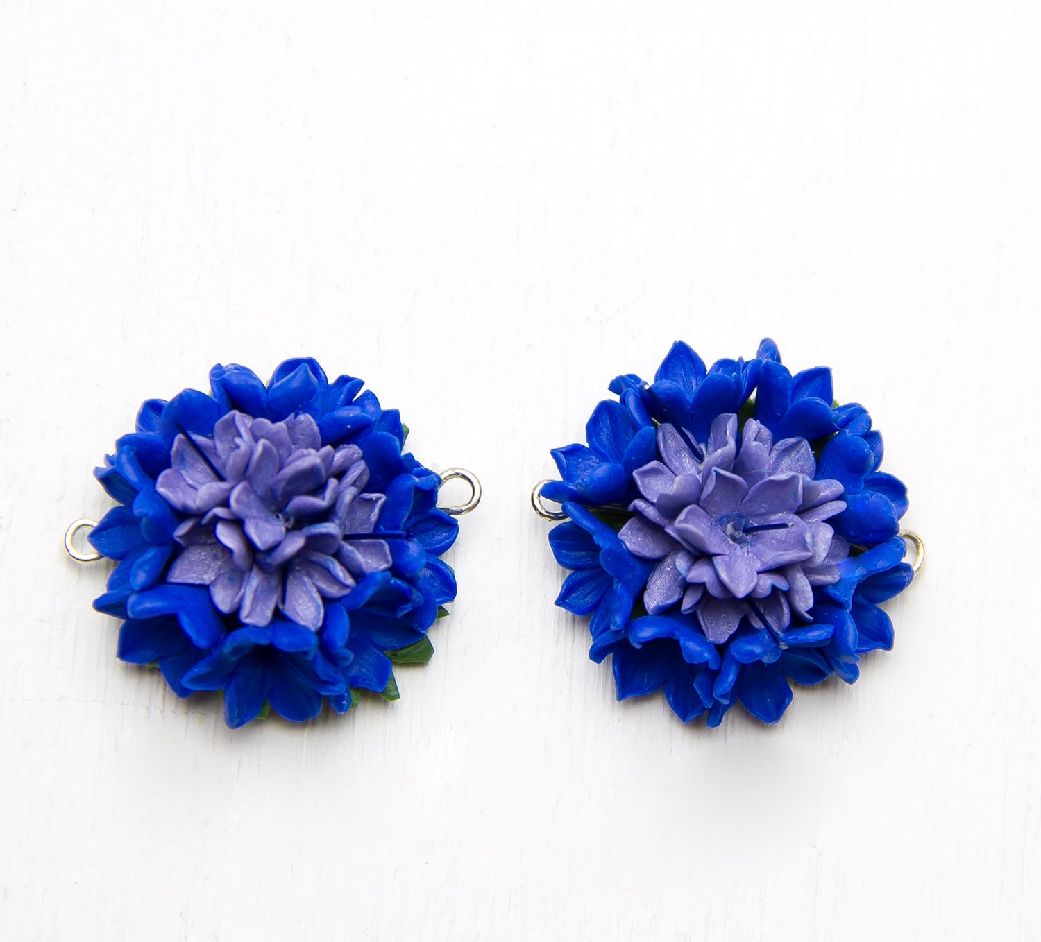 Cornflower Flower Caboshons Polymer Clay , Cornflower beads, Cornflower Supplies