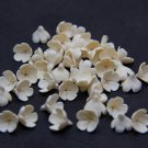 Ivory flower Beads 0.4"-0.48"(10-12mm), Floral Beads Polymer Clay,  Wedding beads