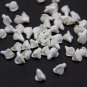 White Buds flowers 1 cm, Floral Buds beads with three petals, Supplies beads