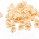 Beige Flower Beads Polymer Clay, Small  Floral Beads 0.4"(10-12 mm), Flower Jewelry Making