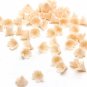 Beige Flower Beads Polymer Clay, Small  Floral Beads 0.4"(10-12 mm), Flower Jewelry Making