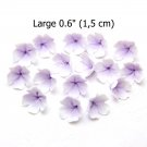 White/Lilac Flower Beads Jewelry Making 0,6" (1.5 cm ), Lilac inside the flower white outside