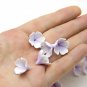White/Lilac Flower Beads Jewelry Making 0,6" (1.5 cm ), Lilac inside the flower white outside