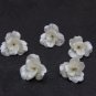 White, Pearl Clay Flower Beads 1" ( 2.5 cm),  Wedding Beads clay