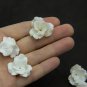 White, Pearl Clay Flower Beads 1" ( 2.5 cm),  Wedding Beads clay