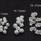 White Buds Roses Flower Beads Polymer clay  10-20 mm, Floral beads making jewelry,