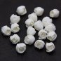 White Buds Roses Flower Beads Polymer clay  10-20 mm, Floral beads making jewelry,
