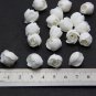 White Buds Roses Flower Beads Polymer clay  10-20 mm, Floral beads making jewelry,
