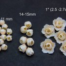 Pearl Beige Buds Roses Flower Beads Polymer clay Floral beads making jewelry,