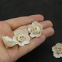 Pearl Beige Buds Roses Flower Beads Polymer clay Floral beads making jewelry,