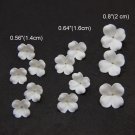 White Flower Beads Polymer clay  14-20 mm, Floral beads making jewelry,