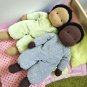DIY Waldorf cuddly doll 13 inch (33 cm) tall. PDF sewing pattern and tutorial.