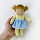 Waldorf doll 7 inch (18 cm) tall. Pocket doll-Steiner doll-cloth doll