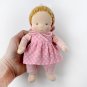 DIY Waldorf baby doll 7 inch (18 cm) tall. PDF sewing pattern and tutorial.