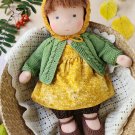 Waldorf baby doll 14 inch (36 cm) tall. Natural organic Steiner doll
