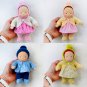CUSTOM Waldorf doll mini baby 7 inch (18 cm) tall. Natural fiber personalized organic pocket doll