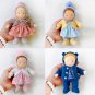 CUSTOM Waldorf doll mini baby 7 inch (18 cm) tall. Natural fiber personalized organic pocket doll