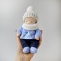 DIY Knitted clothes for a 7 inch (18 cm) Waldorf doll. Bundle of 16 PDF patterns and tutorials.