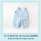 DIY romper for a Waldorf doll 14-15 inch (36-38 cm) tall. PDF sewing pattern and tutorial.