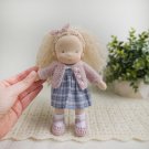 Waldorf doll Girl 7 inch (18 cm) tall. Natural organic Steiner doll