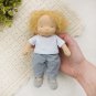 Waldorf doll Boy 7 inch (18 cm) tall. Natural organic Steiner doll