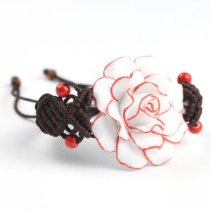 Order to Make-10pcs Handmade porcelain rose bracelet