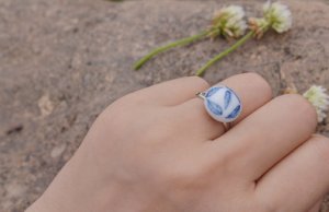 Order to Make-10pcs Handpainted fine china ring