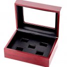 5 holes brown wooden ring display box for rings set