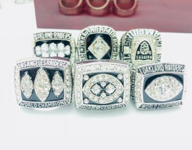 Hot sell A set Oakland raiders los angels raiders championship rings 6