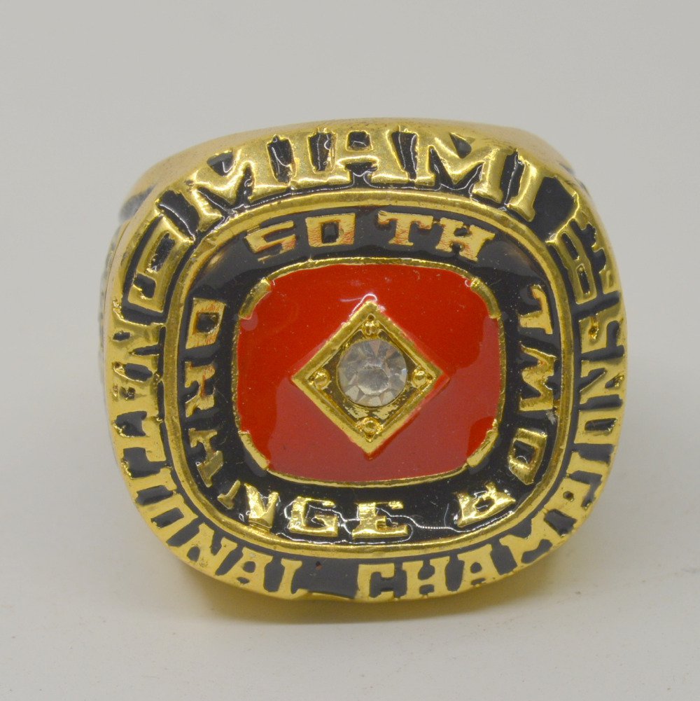 1983 Miami Hurricanes Football Championship Ring Replica Size 11in Un