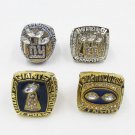 4pcs/set 1986 1990 2007 2011 New York giants Super Bowl Championship R