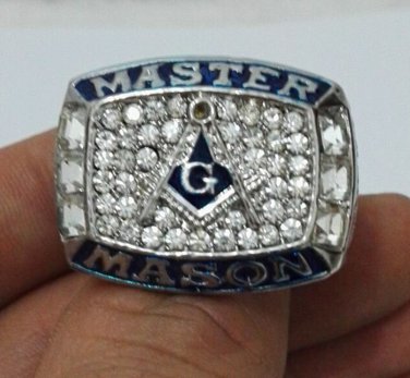 Wholesale Masonic Blue Logo Zinc Alloy silver plated fashion Custom Sp
