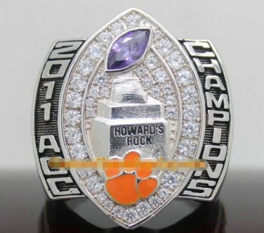 Free Shipping 2011 Clemson Tigers ACC Championship Ring Solid With Woo