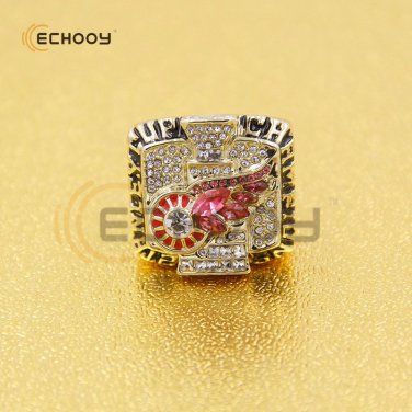 2002 Detroit Red Wings Stanley Cup championship ring with wooden red b