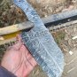 Damascus Steel Knife Custom Handmade - 12.00" inches Damascus Steel feather pattern cleaver