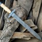 Damascus Steel Knife Custom Handmade - 30.00" inches Damascus Steel Sword