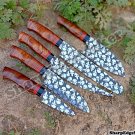 Damascus Steel Knife Custom Handmade - Lot 05 Spring steel Chef knives etched blades