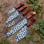 Damascus Steel Knife Custom Handmade - Lot 05 Spring steel Chef knives etched blades